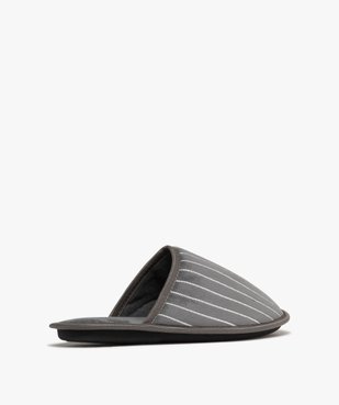 Chaussons homme mules d'intérieur en velours rayé vue4 - GEMO(HOMWR HOM) - GEMO