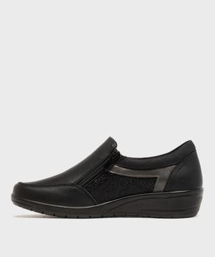 Derbies zippées à talon compensé femme - g'flex vue3 - G'FLEX - GEMO