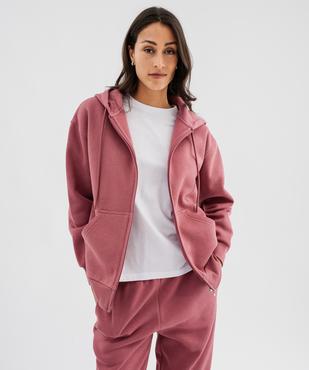 Sweat zippée à capuche en molleton femme vue4 - GEMO 4G FEMME - GEMO