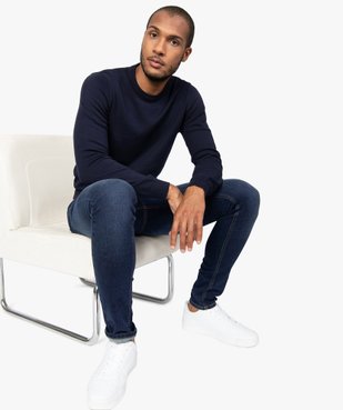 Pull homme à col rond 100% coton biologique vue5 - GEMO C4G HOMME - GEMO