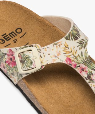 Sandales femme à entre-doigts imprimées de fleurs vue6 - GEMO (CASUAL) - GEMO