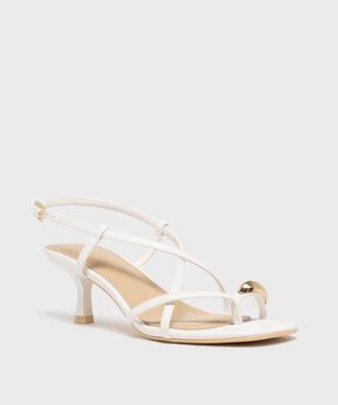 Sandales à talon fin multibrides avec bijou de pied femme vue2 - FOLLOW ME - GEMO