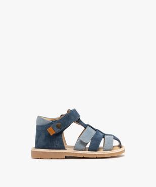 Chaussures de marche ouvertes en cuir à scratch bébé garçon - Na! vue1 - NA! - GEMO