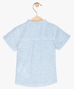 Chemise bébé garçon rayée à col mao en lin et coton vue3 - Nikesneakers(BEBE DEBT) - Nikesneakers