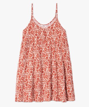 Robe femme courte imprimée à fines bretelles vue4 - GEMO(FEMME PAP) - GEMO