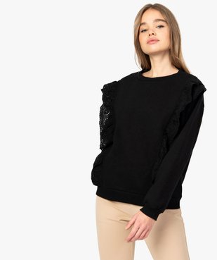 Sweat femme avec empiècements en dentelle sur l’avant vue1 - GEMO(FEMME PAP) - GEMO