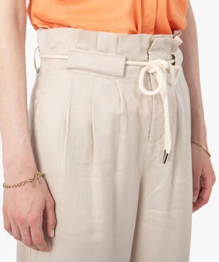Pantalon femme en Lyocell avec ceinture en corde vue2 - GEMO 4G FEMME - GEMO