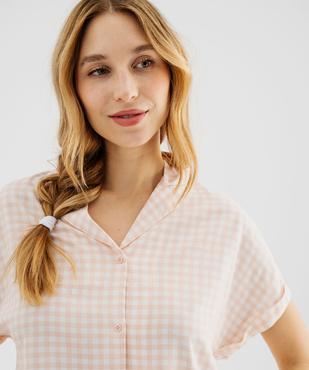 Haut de pyjama façon chemisier femme vue3 - GEMO 4G FEMME - GEMO
