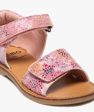 Sandales fille multicolores à brides scratch vue6 - GEMO (ENFANT) - GEMO