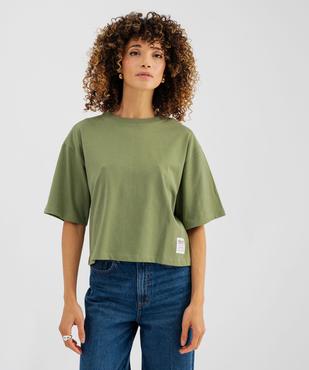 Tee-shirt manches courtes en jersey de coton coupe boxy loose femme vue1 - GEMO(FEMME PAP) - GEMO