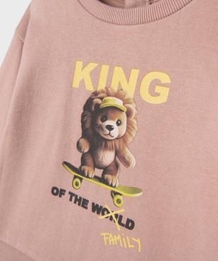 Sweat en molleton doux imprimé à col rond bébé garçon vue2 - GEMO 4G BEBE - GEMO