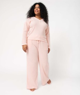 Tee-shirt femme grande taille en maille côtelée douce vue6 - GEMO(HOMWR FEM) - GEMO