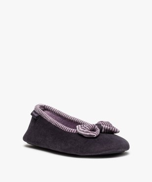 Chausson femme ballerines à nœud décoratif - Isotoner vue2 - ISOTONER - GEMO