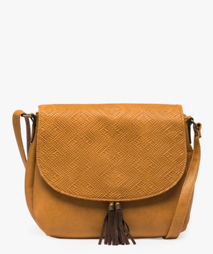 Sac femme forme besace avec dessus texturé vue1 - GEMO (ACCESS) - GEMO