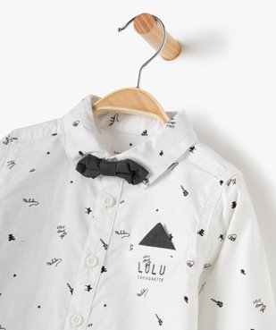 Chemise bébé garçon avec nœud papillon – LuluCastagnette vue2 - LULUCASTAGNETTE - GEMO