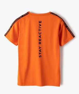Tee-shirt garçon sport en maille légère à manches courtes vue3 - GEMO (ENFANT) - GEMO