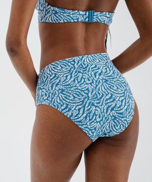 Bas de maillot de bain taille haute en maille gaufrée femme vue2 - GEMO (PLAGE) - GEMO