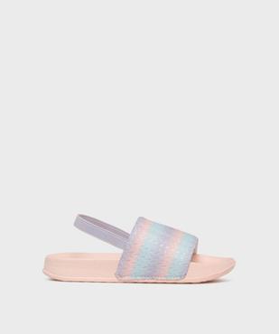 Mules de plage à bride scintillante avec élastique fille vue1 - GEMO (PLAGE) - GEMO