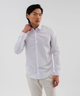 Chemise unie coupe slim en coton stretch homme vue7 - GEMO 4G HOMME - GEMO
