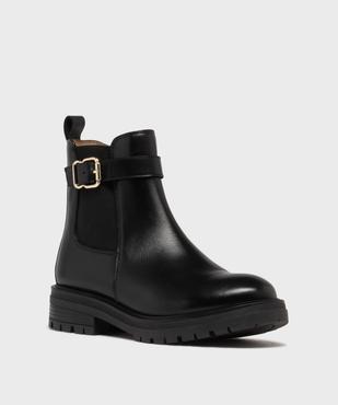 Boots dessus cuir avec semelle crantée femme - Tanéo vue4 - TANEO - GEMO