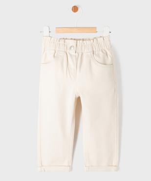 Pantalon en coton avec ceinture ajustable bébé fille vue1 - GEMO 4G BEBE - GEMO