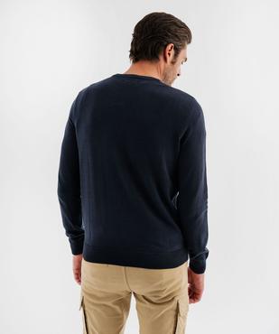 Pull en coton en maille fine à col rond homme  vue3 - GEMO (HOMME) - GEMO