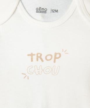 Body à manches courtes avec message bébé garçon (lot de 3) vue4 - GEMO 4G BEBE - GEMO