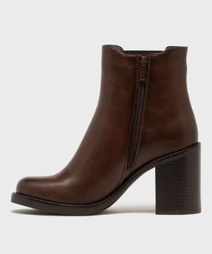 Boots Chelsea à talon et bout rond femme - Follow Me vue3 - FOLLOW ME - GEMO