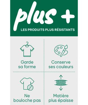 Tee-shirt manches courtes et col rond uni en coton résistant femme vue5 - GEMO(FEMME PAP) - GEMO