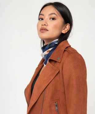 Blouson femme en suédine avec fermeture zippée vue2 - GEMO(FEMME PAP) - GEMO