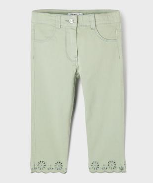 Pantacourt slim finitions brodées fille vue1 - GEMO (ENFANT) - GEMO