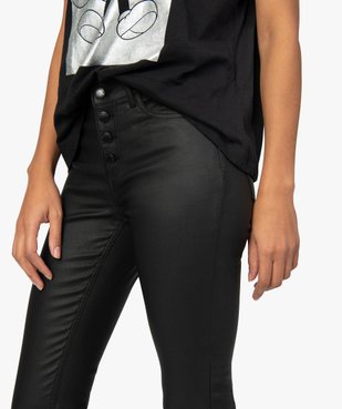 Pantalon femme coupe skinny taille haute en toile enduite vue2 - GEMO(FEMME PAP) - GEMO