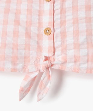 Blouse bébé fille rayée à manches volantées et pattes à nouer vue2 - GEMO(BEBE DEBT) - GEMO