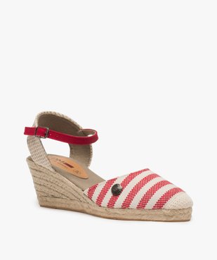 Sandales femme en toile à talon compensé – Terre de Marins vue2 - TERRE DE MARINS - GEMO