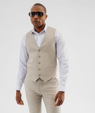 Gilet de costume chiné homme vue1 - GEMO 4G HOMME - GEMO