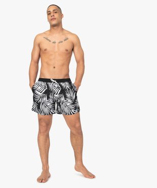 Short de bain homme motif feuillage en contraste vue1 - GEMO (PLAGE) - GEMO