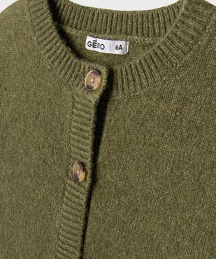 Gilet an maille à col rond fille vue2 - GEMO (ENFANT) - GEMO