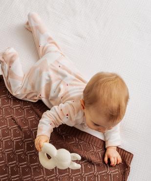 Pyjama en velours à ouverture devant et motif oiseaux bébé vue5 - GEMO 4G BEBE - GEMO