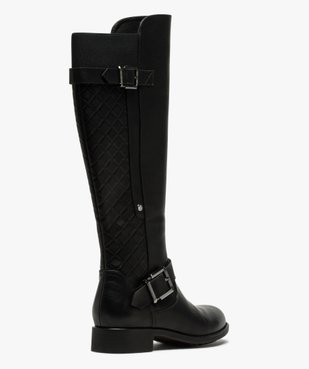 Bottes femme à talon plat empiècement matelassé vue5 - GEMO (CASUAL) - GEMO