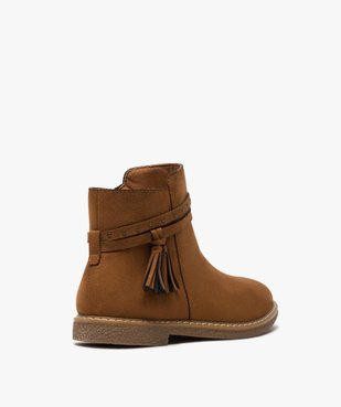 Boots fille unis en suédine avec bride à pompons vue4 - GEMO (ENFANT) - GEMO