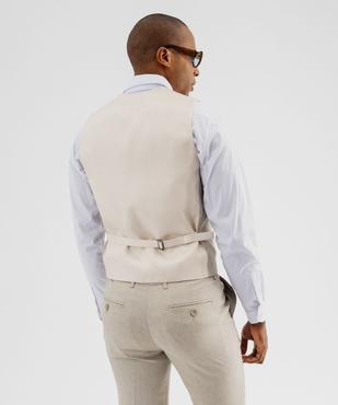 Gilet de costume chiné homme vue3 - GEMO 4G HOMME - GEMO