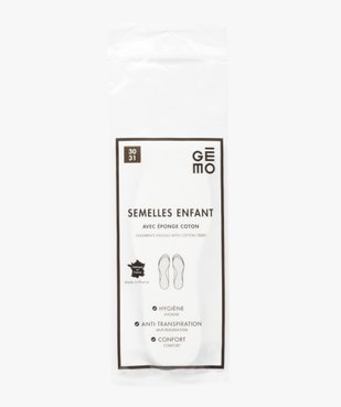 Semelles enfant en coton éponge - du 18/19 au 32/33 vue2 - GEMO(ENTRETIEN) - GEMO