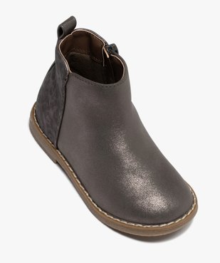Boots fille à talon plat et reflets métallisés vue5 - GEMO (ENFANT) - GEMO