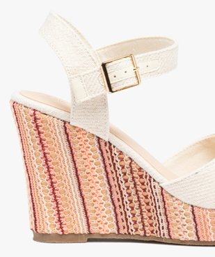 Sandales femme compensées dessus et semelle en toile vue6 - GEMO(URBAIN) - GEMO