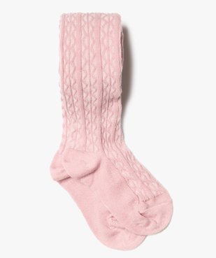 Collants bébé fille épais en maille torsadée unie vue1 - GEMO 4G BEBE - GEMO
