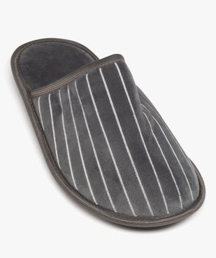 Chaussons homme mules d'intérieur en velours rayé vue5 - GEMO(HOMWR HOM) - GEMO