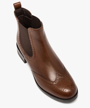 Boots femme style chelsea unis à bout fleuri vue5 - GEMO (CASUAL) - GEMO