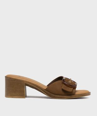 Mules à talon dessus cuir femme - Tanéo vue1 - TANEO - GEMO