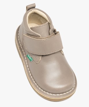 Bottes bébé fille en cuir uni à scratch - Kickers vue5 - KICKERS - GEMO