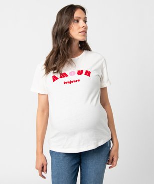 Tee-shirt de maternité compatible allaitement avec motif  vue1 - GEMO (MATER) - GEMO